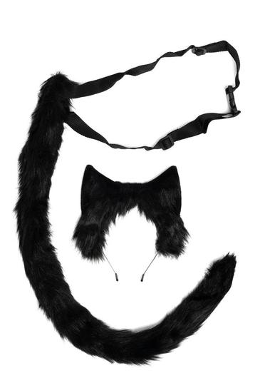 Haarband Furry Oren Staart Set Zwart Kat Poes Vos Diadeem Do disponible aux enchères