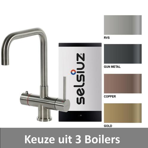 Kokendwaterkraan Selsiuz Steel Haaks Gun Metal Inclusief, Doe-het-zelf en Bouw, Sanitair, Kraan, Nieuw, Chroom, Ophalen of Verzenden