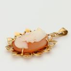 Pendentif - 18 carats Or jaune - Camée, Handtassen en Accessoires, Antieke sieraden