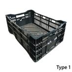 Kunststof krat 600x400x240mm zwart geperforeerd gebruikt, Doe-het-zelf en Bouw, Ophalen of Verzenden, Nieuw