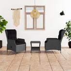 vidaXL 3-delige Loungeset met kussens poly rattan, Verzenden, Nieuw, Loungeset
