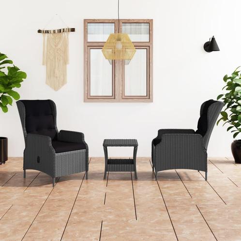vidaXL 3-delige Loungeset met kussens poly rattan, Tuin en Terras, Tuinsets en Loungesets, Loungeset, Nieuw, Verzenden