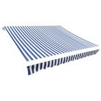 vidaXL Luifeldoek 350x250 cm canvas blauw en wit, Tuin en Terras, Zonneschermen, Verzenden, Nieuw