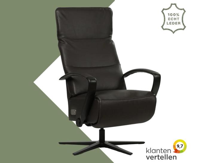 Leren relaxfauteuil Matrix elektrisch - Massif Marron, Huis en Inrichting, Fauteuils, 50 tot 75 cm, 75 tot 100 cm, Nieuw, Leer