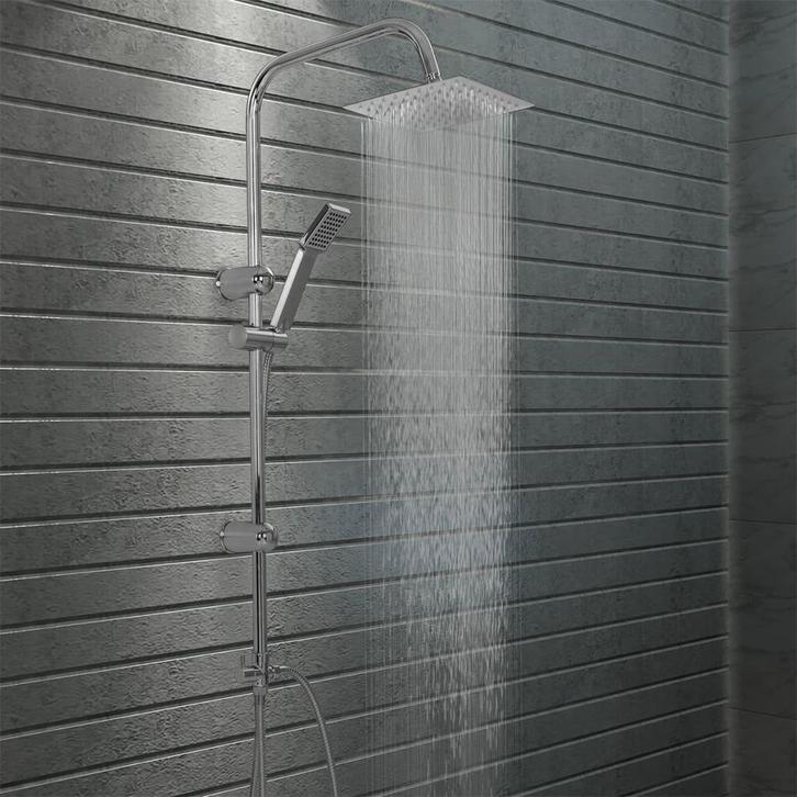 vidaXL Douchekoppenset dubbel met handdouche roestvrij staal, Doe-het-zelf en Bouw, Sanitair, Nieuw, Verzenden