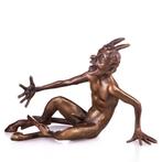 Figuur - Bronzefigur Nackter Teufel im Wiener Stil - Brons, Antiek en Kunst