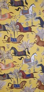 Esclusivo tessuto Orientale con cavalli in corsa -300x280cm, Antiquités & Art