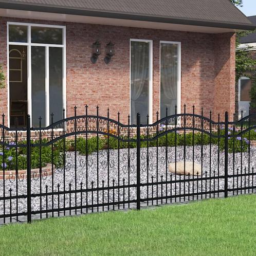 vidaXL Tuinhek met spijlpunten 140 cm gepoedercoat staal, Tuin en Terras, Tuinhekken en Hekwerk, Nieuw, Verzenden