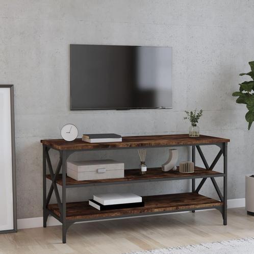 vidaXL Tv-meubel 100x40x50 cm bewerkt hout gerookt, Huis en Inrichting, Tafels | Bijzettafels, Nieuw, Verzenden