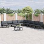vidaXL Tuinbank Set 9 pcs Antraciet Staal, Verzenden, Nieuw