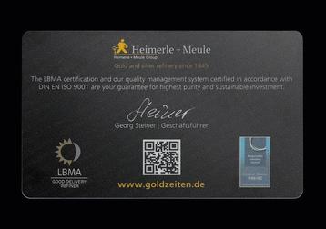 1 gram - Goud .999 - Heimerle + Meule - Verzegeld (Zonder beschikbaar voor biedingen