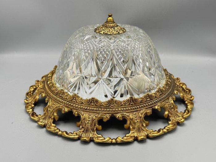 Lamp van brons en geslepen glas - Lamp - Glas, Brons, Huis en Inrichting, Overige Huis en Inrichting