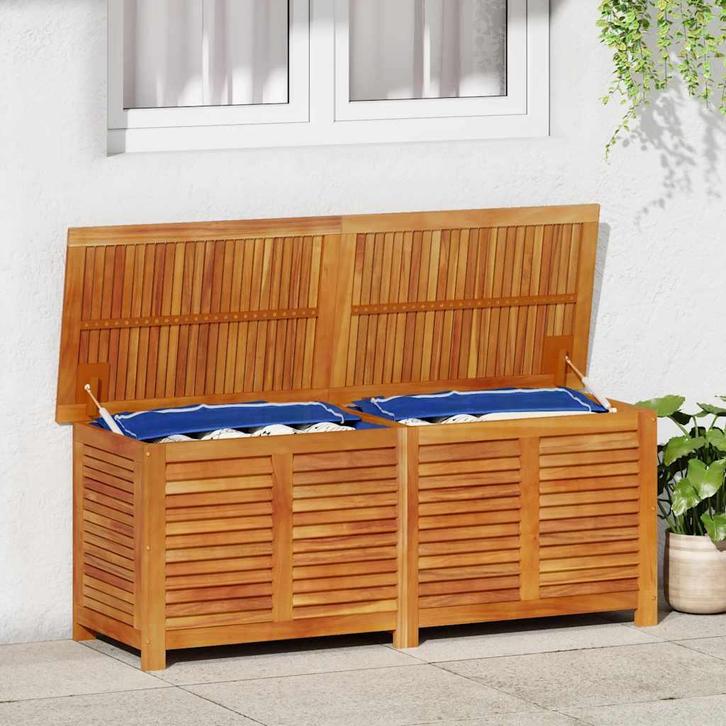 vidaXL Tuinbox met jaloezieën 150x50x56 cm massief, Tuin en Terras, Bergingen en Tuinkasten, Nieuw, Verzenden