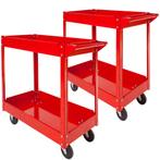 2 Werkplaatswagen met 2 legborden - rood, Doe-het-zelf en Bouw, Nieuw, Verzenden