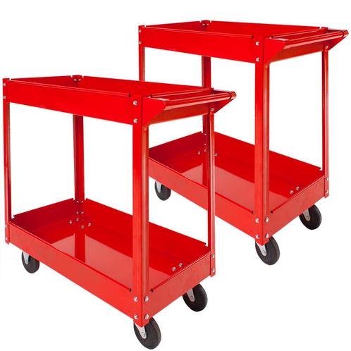 2 Werkplaatswagen met 2 legborden - rood, Doe-het-zelf en Bouw, Gereedschap | Handgereedschap, Verzenden