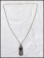 Onyx - Zilver - Ketting met hanger - Art Deco markasieten