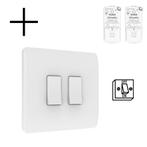 Slimme Draadloze Wandschakelaar | Wit | RF 433Mhz | 2 knoppe, Verzenden, Nieuw