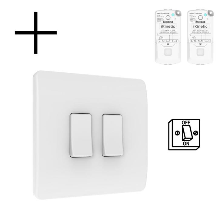 Slimme Draadloze Wandschakelaar | Wit | RF 433Mhz | 2 knoppe, Huis en Inrichting, Woonaccessoires | Overige, Nieuw, Verzenden