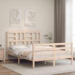 vidaXL Bedframe met hoofdbord massief hout, Huis en Inrichting, Slaapkamer | Bedden, Verzenden, Nieuw