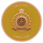 Niue. 2 Dollars 2023 1oz $2 NZD Niue Lucky Clover Rose Gold, Postzegels en Munten
