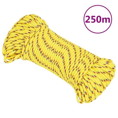 vidaXL Boot touw 3 mm 250 m polypropyleen geel, Doe-het-zelf en Bouw, IJzerwaren en Bevestigingsmiddelen, Nieuw, Verzenden