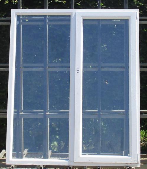 pvc terrasraam , raam , chassis 153 x 188  wit, Doe-het-zelf en Bouw, Raamkozijnen en Schuifdeuren, Inclusief glas, Zo goed als nieuw