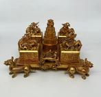 23 KG ceremoniële stempelset - Verguld Brons - China - Eind, Antiek en Kunst