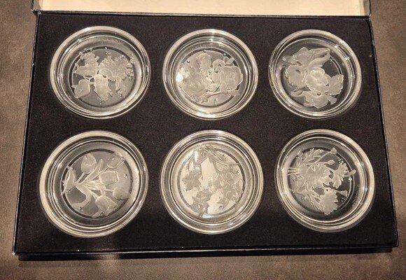 Val Saint Lambert - TYCAALAK givré - Onderzetter (6) -, Antiek en Kunst, Antiek | Meubels | Tafels