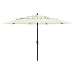 vidaXL Parasol 3-laags met aluminium paal 3,5 m zandkleurig, Tuin en Terras, Verzenden, Nieuw