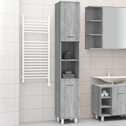 vidaXL Badkamerkast 30x30x179cm bewerkt hout grijs sonoma, Huis en Inrichting, Badkamer | Badkamermeubels, Nieuw, Verzenden