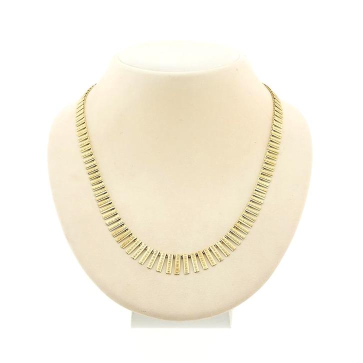 Gouden Cleopatra collier | 40 - 44 cm (schakelketting), Handtassen en Accessoires, Kettingen, Overige kleuren, Gebruikt, Goud