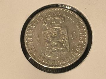 Pays-Bas. Wilhelmina. 1/2 Gulden 1909 (zeldzaam) (Sans Prix beschikbaar voor biedingen