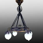 Dans le style de E. Brandt - Plafondlamp - Brons, Glas,