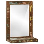 vidaXL Badkamerspiegel Bruin 50 x 22 x 70 cm Massief, Huis en Inrichting, Woonaccessoires | Spiegels, Verzenden, Nieuw