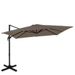 Zweefparasol Pisogne 300x300cm – Premium parasol | Taupe, Tuin en Terras, Verzenden, Nieuw