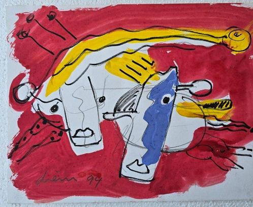 Peter Diem (1945) - Fying Cows, Antiek en Kunst, Kunst | Schilderijen | Modern
