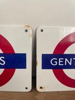 2 old enameled doorposts for toilet doors. Designed in the