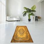 Geel vintage - Vloerkleed - 198 cm - 108 cm - Met de hand, Huis en Inrichting, Stoffering | Tapijten en Vloerkleden, Nieuw