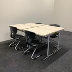 complete school set 4 stuks tafels + 4 stuks stoelen, merk, Huis en Inrichting, Gebruikt, Grijs, Eén
