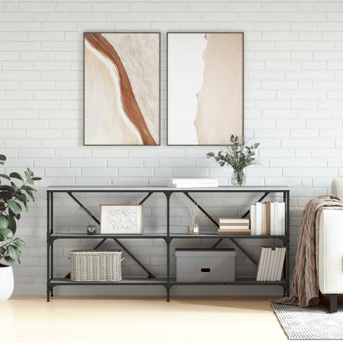 vidaXL Wandtafel 160x30x75 cm bewerkt hout en ijzer grijs, Huis en Inrichting, Tafels | Bijzettafels, Nieuw, Verzenden