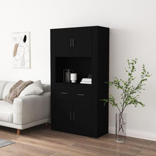vidaXL Hoge kast bewerkt hout zwart, Huis en Inrichting, Kasten | Dressoirs, Nieuw, Verzenden