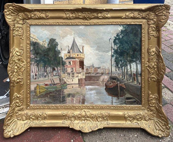 Nederlandse school (XX) - Stadsgezicht, Antiek en Kunst, Kunst | Schilderijen | Klassiek