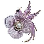 Fako Bijoux - Broche - Vogel - Phoenix Met Bloem - 60x65mm -, Handtassen en Accessoires, Broches, Verzenden, Nieuw