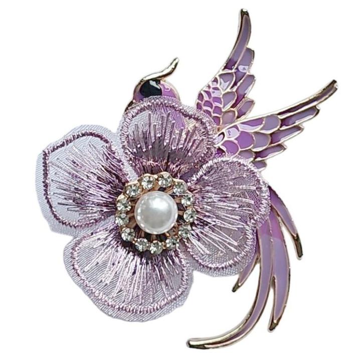 Fako Bijoux - Broche - Vogel - Phoenix Met Bloem - 60x65mm -, Handtassen en Accessoires, Broches, Verzenden
