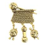 Fako Bijoux® - Broche - Truitje Breien - 37x52mm -, Verzenden, Nieuw