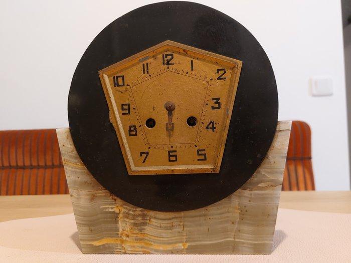 Klok - Marmer, Messing - 1920-1930, Antiek en Kunst, Antiek | Klokken