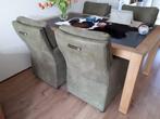 Set van 4 leren eetkamerfauteuils - met armleuning en, Huis en Inrichting, Stoelen, Overige kleuren, Nieuw, Leer, Ophalen of Verzenden