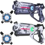 Thuis Lasergamen? 2 laserguns camo grijs/wit + 2 vesten, Kinderen en Baby's, Ophalen of Verzenden, Nieuw