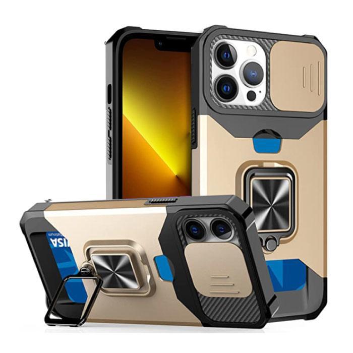 iPhone X - Card Slot Hoesje met Kickstand en Camera Slide -, Telecommunicatie, Mobiele telefoons | Hoesjes en Screenprotectors | Apple iPhone