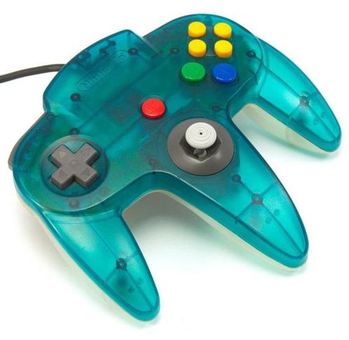 Nintendo 64 Controller Aqua Blue Origineel (N64 Accessoires), Games en Spelcomputers, Spelcomputers | Nintendo 64, Zo goed als nieuw